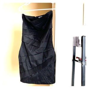 Strapless black dress